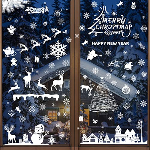 JOKILY 170 Stück Fensterbilder Weihnachten, Weihnachten Selbstklebend Fensterdeko, Fensteraufkleber PVC Fensterdeko, Fensterbilder Weihnachten, für Türen Schaufenster Vitrinen Glasfronten Deko (8B) von JOKILY