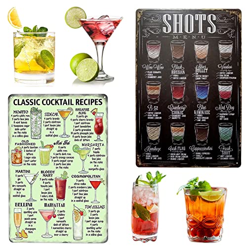 JOKILY 2 Stück Vintage Cocktail Schilder, Retro Blechschild Bar, Cocktail Recipe Poster, Vintage Metallschilder Cocktail, Metallschilder Classic für Cafés Bars Küchen Kneipe Dekoration JOKILY 2 Stück Vintage Cocktail Schilder, Retro Blechschild Bar, Cocktail Recipe Poster, Vintage Metallschilder Cocktail, Metallschilder Classic für Cafés Bars Küchen Kneipe Dekoration von JOKILY