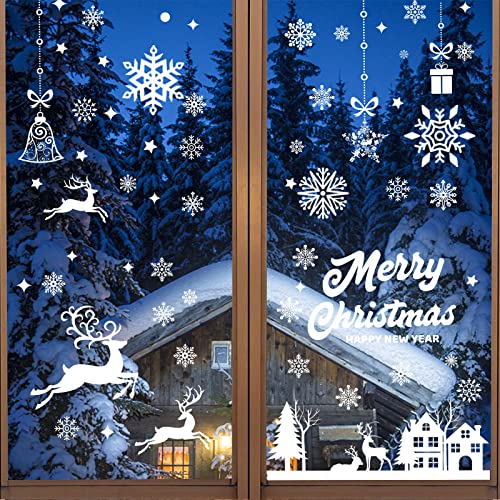 JOKILY 231 Stück Fensterbilder Weihnachten, Weihnachten Selbstklebend Fensterdeko, Fensteraufkleber PVC Fensterdeko, Fensterbilder Weihnachten, Türen Schaufenster Vitrinen Glasfronten Deko (3A) von JOKILY