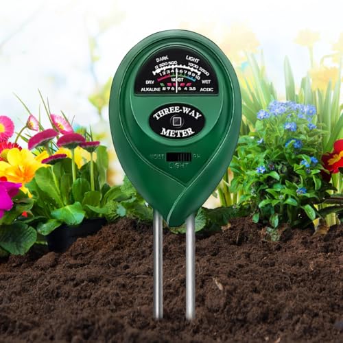 JOKILY Bodenmessgerät, Boden pH Messgerät, 3 in 1 pH Wert Messgerät, Bodenfeuchtemesser, Licht- und pH-Tester für Zuhause, Garten, Rasen, Landwirtschaft, Innen- und Außenbereich JOKILY Bodenmessgerät, Boden pH Messgerät, 3 in 1 pH Wert Messgerät, Bodenfeuchtemesser, Licht- und pH-Tester für Zuhause, Garten, Rasen, Landwirtschaft, Innen- und Außenbereich von JOKILY