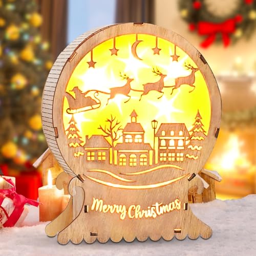 LED Weihnachtsbeleuchtung aus Holz - Weihnachtsdeko Innen, Weihnachtsstern, Rentier - Licht für Weihnachten (A) LED Weihnachtsbeleuchtung aus Holz - Weihnachtsdeko Innen, Weihnachtsstern, Rentier - Licht für Weihnachten (A) von JOKILY