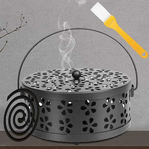 Moskito Spulenhalter, Mückenspirale Halter, Räucherstäbchenhalter, Mosquito Coil Halter, Klassischer Metall-Räucherstäbchenhalter, Mückenspirale Behälter mit Griffdeckel für Indoor Outdoor Camping (A) Moskito Spulenhalter, Mückenspirale Halter, Räucherstäbchenhalter, Mosquito Coil Halter, Klassischer Metall-Räucherstäbchenhalter, Mückenspirale Behälter mit Griffdeckel für Indoor Outdoor Camping (A) von JOKILY