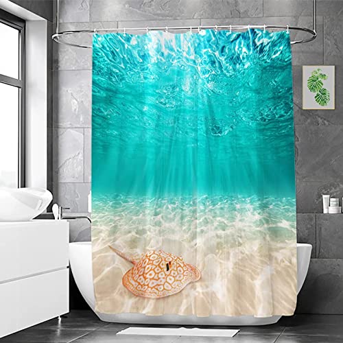 Duschvorhang 120x180 Ozean Duschrollo Wasserabweisend Anti-Schimmel mit 8 Duschvorhangringen, 3D Bedrucktshower Shower Curtains, für Duschrollo für Badewanne Dusche von JOKITA