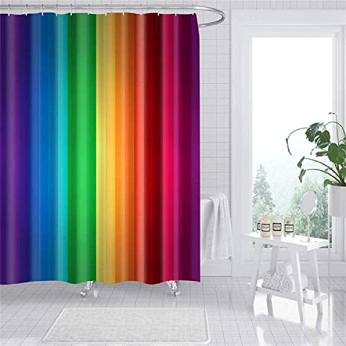 Duschvorhang 200x200 Regenbogen Duschrollo Wasserabweisend Anti-Schimmel mit 12 Duschvorhangringen, 3D Bedrucktshower Shower Curtains, für Duschrollo für Badewanne Dusche von JOKITA