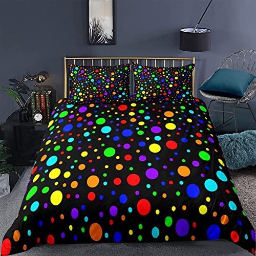 JOKITA Bettwäsche 135x200 Tupfen, Weiche Atmungsaktiv Bettzeug Set Tupfen Bettwäsche-Sets, Tupfen Bettbezug und 2 Kissenbezug 80x80 cm von JOKITA