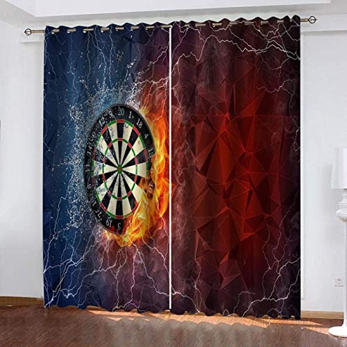 JOKITA Flammenpfeil Verdunkelungsvorhänge 3D Vorhänge Blickdicht Flammenpfeil Verdunkelungsvorhang mit Ösen für Schlafzimmer Kinderzimmer Wohnzimmer Dekoration Gardienen 183x214 cm von JOKITA