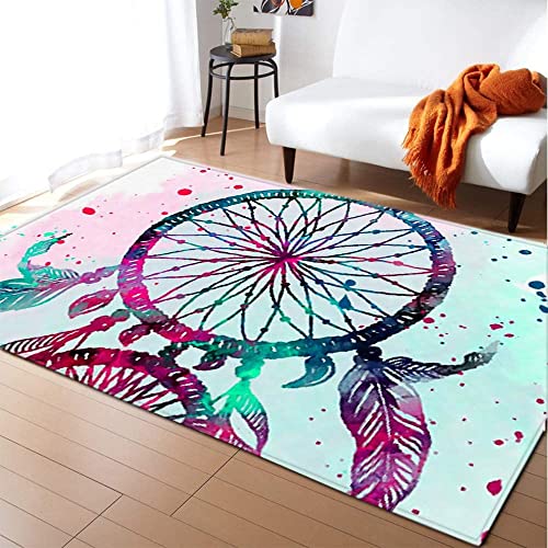 JOKITA Teppich Schlafzimmer Modern Traumfänger 3D Traumfänger Wohnzimmer Teppich Traumfänger Dekoration Carpet rutschfeste Teppiche, 140 x 200 cm von JOKITA