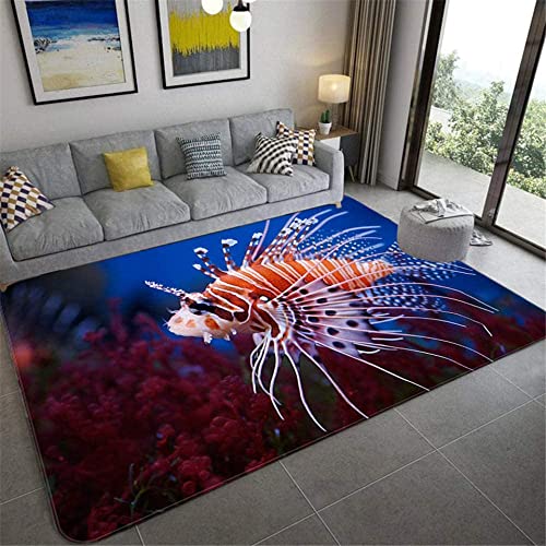 JOKITA Teppich Schlafzimmer Modern Fische 3D Fische Wohnzimmer Teppich Fische Dekoration Carpet rutschfeste Teppiche, 60x120 cm von JOKITA