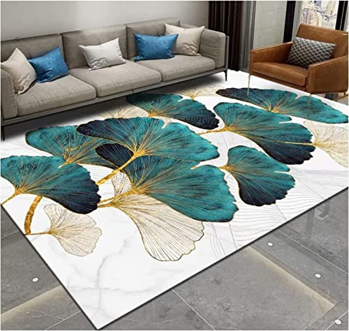 JOKITA Teppich Schlafzimmer Modern Ginkgo Biloba 3D Ginkgo Biloba Wohnzimmer Teppich Ginkgo Biloba Dekoration Carpet rutschfeste Teppiche, 60x120 cm von JOKITA