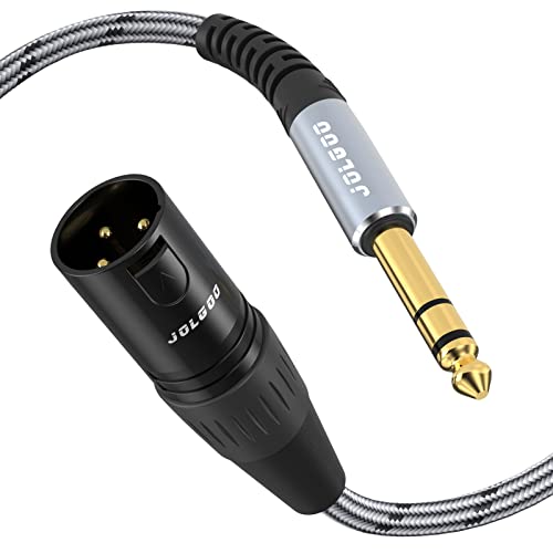 JOLGOO 1/4 Zoll TRS-auf-XLR-Kabel, Symmetrisch 6,35-mm-TRS auf 3-Poligen XLR, Mikrofonkabel, 2 Meter von JOLGOO