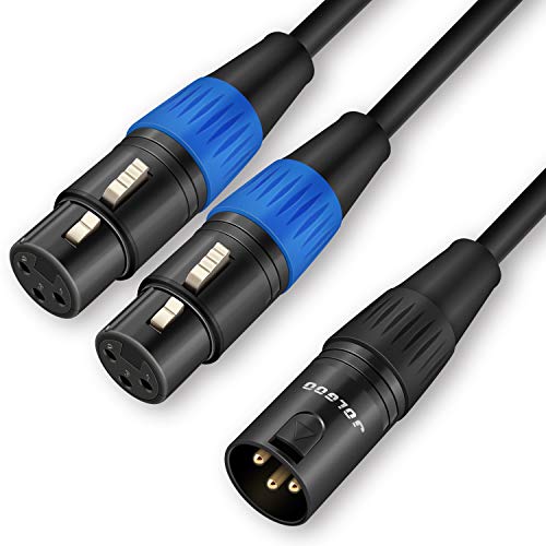 JOLGOO XLR-Splitterkabel, Dual-Buchse auf Stecker, Y-Splitter-Mikrofonkabel, 2 Buchsen auf 1 Stecker, 1,5 Meter von JOLGOO