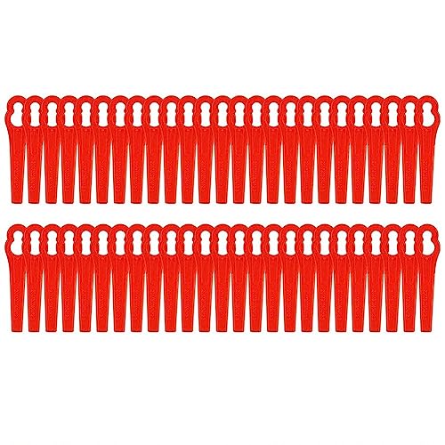 100 Stück Rasenmäher-Messerklingen, Ersatz-Bürstenschneider, Freischneider-Ersatzteile for Einhell BG-CT 18 Li RG-CT Gartenbedarf(Color:Red) von JOLGRDWS