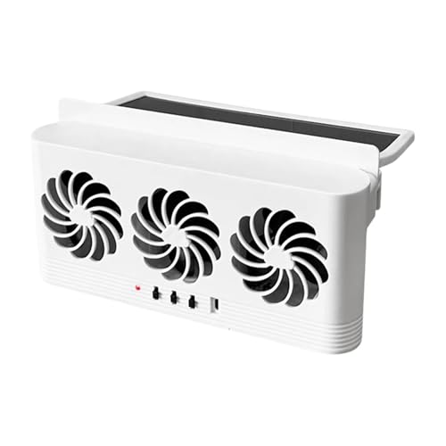 1 Stück Solar-Autoabluftventilator mit 3 Luftauslässen 5000 U/min, Autokühler-Umluftventilator, Autofenster-Entlüftungsventilator for alle Autos(B) von JOLIANE