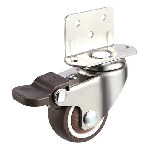 1pc Heavy Duty Rollen 20kg Stumm Schwenk Räder for Bewegen Möbel Stuhl Krippe Schrank Werkbank Weiche Gummi Universal castor(2 inch no brake) von JOLIANE