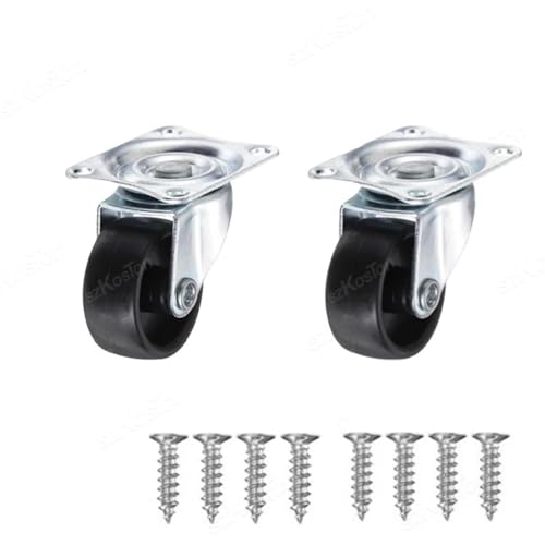 2/4 Stück robuste Lenkrolle, geräuschlose Trolley-Räder, drehbare Möbelrolle mit Sicherheitsverriegelungsbremse for Tisch, Stuhl, Sofa(2pcs-no Brake,2 inch) von JOLIANE
