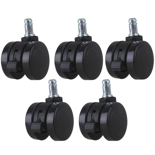 2 "Metall PU Bürostuhl Lenkrollen Möbel Räder Griff Ring Vorbau Mit Bremse for Sofa Bett Waren Regal lagerregal 5 Stücke von JOLIANE