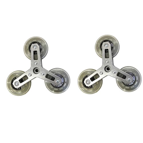 2PCS Drei Rollen Trolley Natürliche Gummi Rad Warenkorb Klettern Treppen Dreieck Gepäck Räder Zu Bewegen Ruedas(White) von JOLIANE