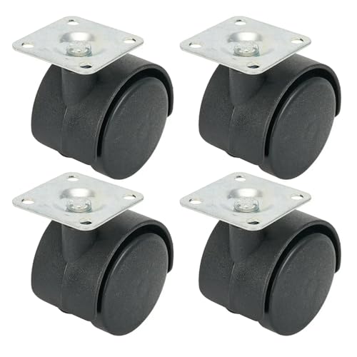 4 Stück Gummi Silent Universal Bandbremse TPR Teetischrollen Möbelrollen Räder Edelstahlrolle Lenkrolle von JOLIANE