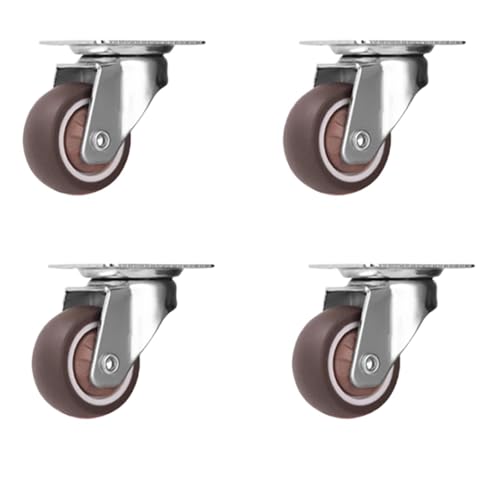 4 Stück Universal-Lenkrollen, robuste Möbel-Radrolle, leise Trolley-Räder for Tisch, Stuhl, Sofa mit Sicherheitsbremse(4Pcs-Movable A,2 inch) von JOLIANE
