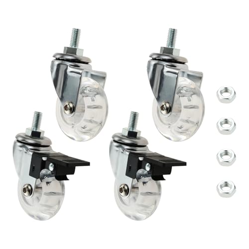 4 Stücke 2 Zoll M8x15mm Schraubgewinde Vorbau Rollen Bürostuhl Lenkrolle Klare Lenkrollen Mit Bremse for Sofa Stuhl Schrank von JOLIANE