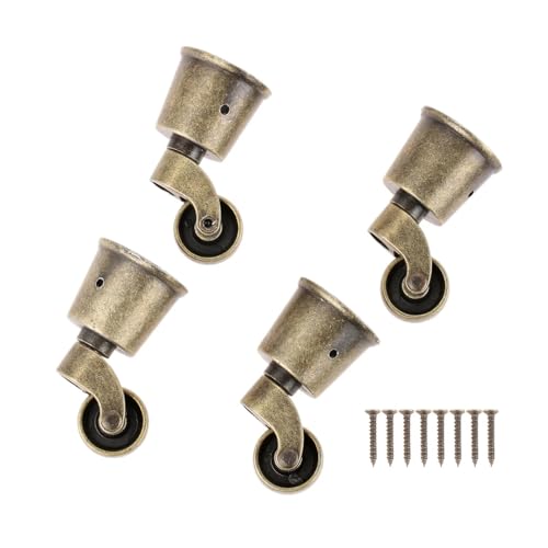 4 Stücke Metall Vintage Bronze Schwenk Runde Tasse Caster Universal Riemenscheibe Rad Stuhl Sofa Schrank Schwenkrad for Möbel von JOLIANE