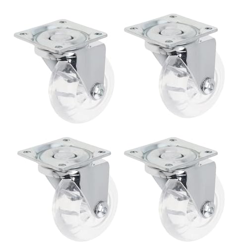 4-teilis 2-Zoll-PU-Kristall-Universal-Lenkrollen-Set, transparente Bremsräder for Karren, Kommoden, Plattformwan, Stuhl(4PCS No Brake) von JOLIANE