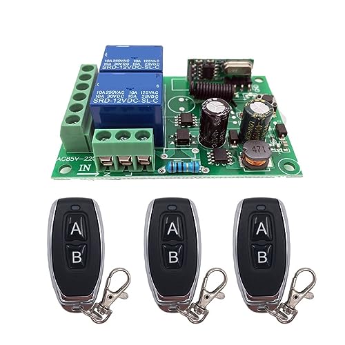 433 MHz universeller kabelloser AC-Relais-Relaisempfänger und -sender for die universelle Garagentor- und Torsteuerung(1RC 3B) von JOLIANE