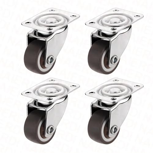 4PCS TPR Weiche Gummi Lenkrollen Räder Heavy Duty Roller Trolley Caster Mit Bremse for Möbel Plattform(4PCS without brake,1.5 Inch) von JOLIANE