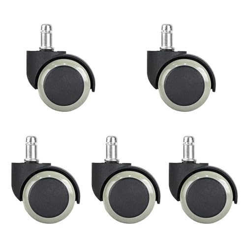 5 Stück 2 Zoll Universal Lenkrollen Ersatz Gaming Stuhl Bürostuhl Rollen Trolley Möbelbeschläge(5pcs Gray) von JOLIANE