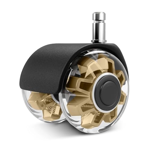 5er-Set Ersatzrollen for Bürospielstühle, 5,1 cm, robuste Lenkrollen, schnell und leise rollende Stuhlrollen, universelle Passform(5pcs Gold) von JOLIANE
