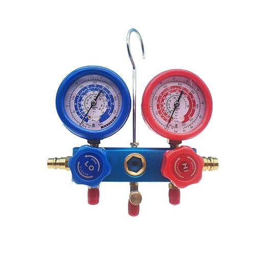 Auto-Klimaanlagen-Druckverteiler-Messschlauch-Set For R22 R-410A R-134a R-404A Kältemittel-Manometer-Set Mit Box(Plastic box) von JOLIANE