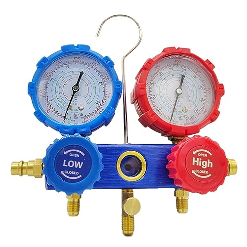 Auto-Klimaanlagen-Druckverteiler-Messschlauch-Set for R22 R-410A R-134a R-404A Kältemittel-Manometer-Set mit Box(Set2) von JOLIANE