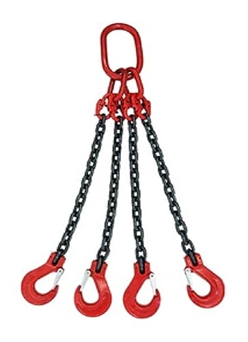 Kettenschlinge, 3Ton-5Tonx0,5-, vierbeiniger 4-Klauen-Kettenheber for Fassheber, Klemme, Eimer, Fass, Öltank, Dosenkettenschlinge(2TONX2M) von JOLIANE