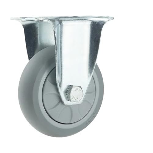 Lenkrollen Trolley Heavy Duty 3/4/5 Zoll Lock Drehrollen Wagenrad Hochlast Industrieschubkarre Gummirad(1pc fixed wheel,5 Inch) von JOLIANE