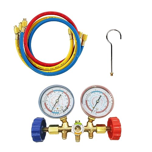 R134A Kältemittel Verteiler Gauge Klimaanlage Kälte Set Klimaanlage Werkzeuge Verteiler for R12 R22 R404A R134A(Set 1) von JOLIANE
