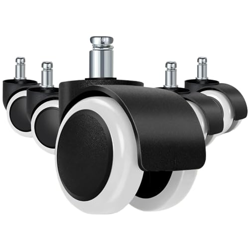 Set mit 5 Ersatzrollen for Stuhlrollen, weich, stumm, Schreibtischrollen for Arbeitsstuhl, robuste, sicher rollende Bürostuhlrollen(White,5Pcs) von JOLIANE