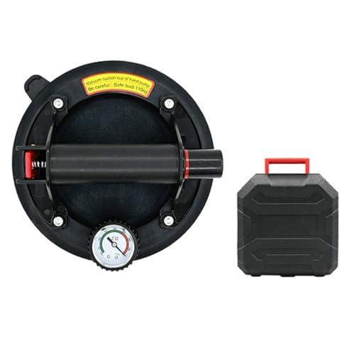 Vakuum-Saugnapf, 20,3 cm, 250 kg, mit Manometer, Kunststoffgriff, robuster Heber for Granit, Fliesen, Glas, manuelles Heben(With box) von JOLIANE