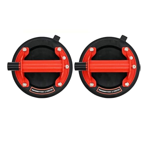 Vakuum-Saugnapf, 200 kg Tragkraft, robuster Vakuum-Spreizer for Fliesen-Adsorption, Granit-Glas-Heben, 20,3 cm großer Becher(Red 2 PCS) von JOLIANE