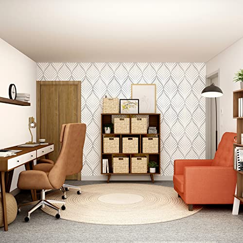 JOLIHOME Geometrische Muster Moderne Minimalistische Tapete Silberne und Weiße Wasserdichte Selbstklebende Vinyltapete für das Badezimmer Wohnzimmer Schlafzimmer Küche Aufkleber 44,5x500cm von JOLIHOME