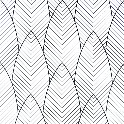 JOLIHOME Geometrische Muster Tapete Schwarz und Weiß Moderne Minimalistische Wasserdichte Selbstklebende Tapeten für Küchen Badezimmer Wohnzimmer Schlafzimmer Wandaufkleber 44,5x500cm von JOLIHOME