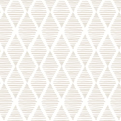 JOLIHOME Geometrische Tapete Beige Selbstklebendes Kontakt Papier Rhombus Vinyl Aufkleber für Wohnzimmer Schlafzimmer Küche Büro Badezimmer 44,5x500cm von JOLIHOME