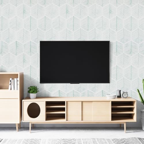 JOLIHOME Grüne Baum-Muster Selbstklebende Tapete Abziehen und Aufkleben Kontaktpapier Geometrisch Wandaufkleber Selbstklebendes Plastik Rolle für Küche Badezimmer Kabinett Wasserdicht 44.5x500cm von JOLIHOME