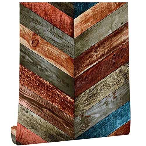 JOLIHOME Holzoptik Tapete Farbe Selbstklebend Holz Klebefolie Vintage für Küche Wand Schrank Tisch Zimmer Tür 44.5x500cm von JOLIHOME