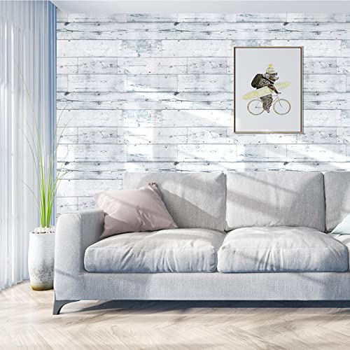 JOLIHOME Holzpaneel-Effekt Selbstklebende Tapete Abziehbares und Klebendes Kontaktpapier Abnehmbare Weiße und Blaue Selbstklebende Vinylfolie Rollen für Schränke Badezimmer 44.5x1000cm JOLIHOME Holzpaneel-Effekt Selbstklebende Tapete Abziehbares und Klebendes Kontaktpapier Abnehmbare Weiße und Blaue Selbstklebende Vinylfolie Rollen für Schränke Badezimmer 44.5x1000cm von JOLIHOME