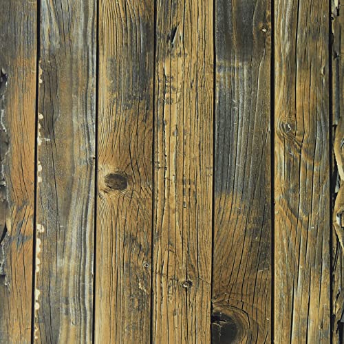JOLIHOME Holzpaneel-Effekt-Tapete Gold-Braun Selbstklebende Wandsticker 44.5x500cm Klebefolie Vinylfolie Abziehen und Aufkleben Kontaktpapier für Arbeitsplatte Küchenschränke von JOLIHOME