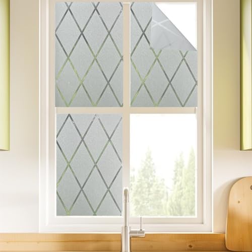 JOLIHOME Privatsphäre Fensterfolie Mattiert Lichtundurchlässige Vinylfolie für Glas Nicht Klebend Statisch Haftend Fensteraufkleber Rolle für Küchendusche Dekoration Anti UV Abnehmbar 44.5x200cm von JOLIHOME