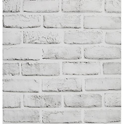JOLIHOME Backstein Tapete Vintage Selbstklebende Weiß Tapete Ziegelstein Tapete Steinoptik 44x500cm Dekorative für KüChe Schlafzimmer Wohnzimmer von JOLIHOME