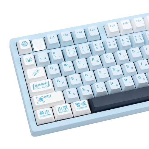 JOLINTAL 143 Tasten Blau Japanese Keycap, PBT Keycaps Cherry Keycaps 60 Prozent, Fünf-Seitige Dye-Sub Tastenkappen für ANSI Keyboard von JOLINTAL