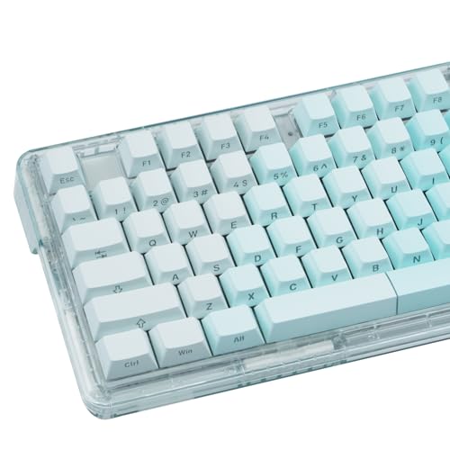 JOLINTAL Gradient Lake Blue Keycaps 121 Keys, Shine Through PBT Keycaps, Cherry Profile Side Printed Keycap, Double Shot Backlit Keycap Set for Mechanical Keyboards von JOLINTAL