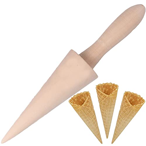 JOLLOY Waffel Kegel Eistüte Hörnchen Formen Tube Sahne Roller Gebäck Werkzeug Hörnchen Former Eistüte Rolle Backen Eistüte Form Backen Wird verwendet, um Eistüten Formen zur Herstellung 1 Stück Holz von JOLLOY